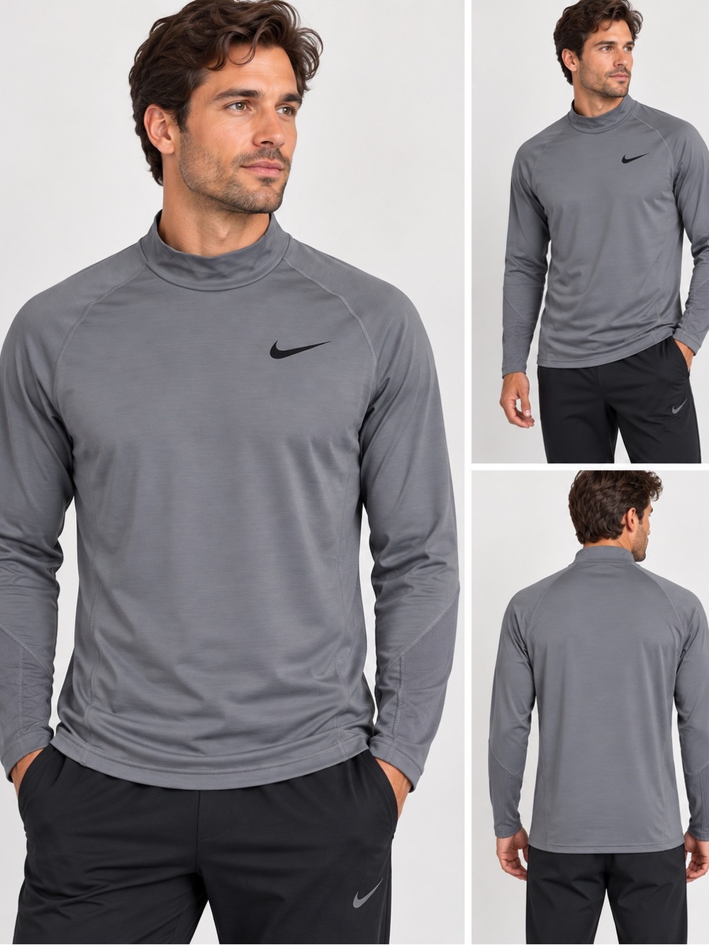 Nike Men’s Dri-FIT Long Sleeve Training Top Grey XL NWT